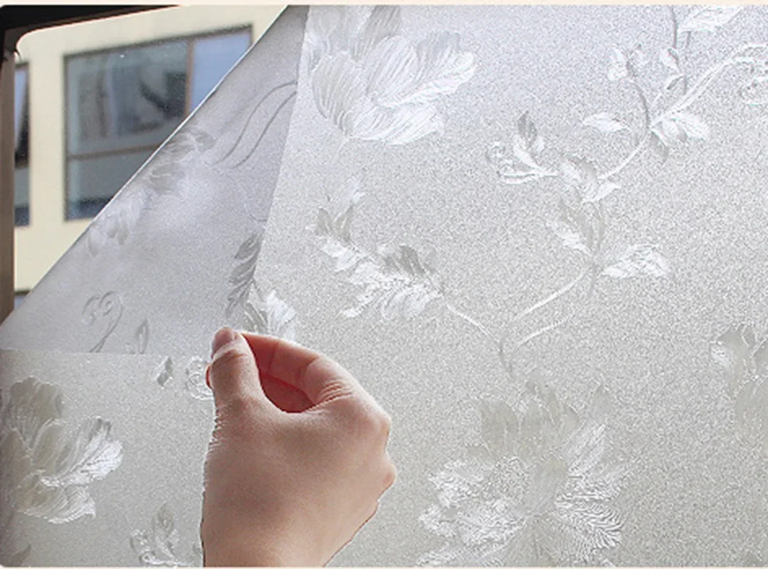 Hibiscus Static Privacy Window Film Vinyl Static Decorative Self Adhesive UV Resistant Heat Control Stickers window film window privacy film adhesive vinyl window tint sticker adhesive vinyl stickers adhesive vinyl film
