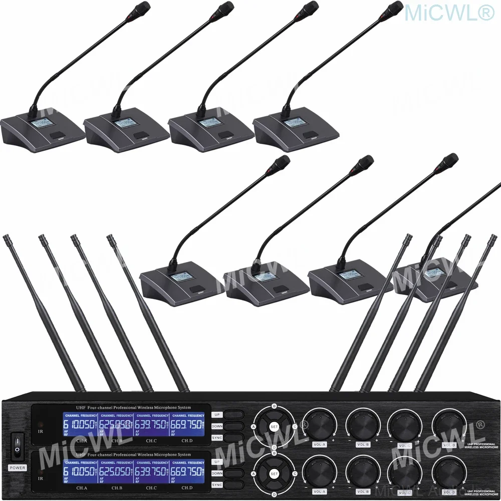 MiCWL U8800 UHF 8 Table sans fil col de cygne Microphone société presse salle de conférence micros 1 MiCWL U8800 UHF 8 Table sans fil col de cygne Microphone société presse salle de conférence micros 1