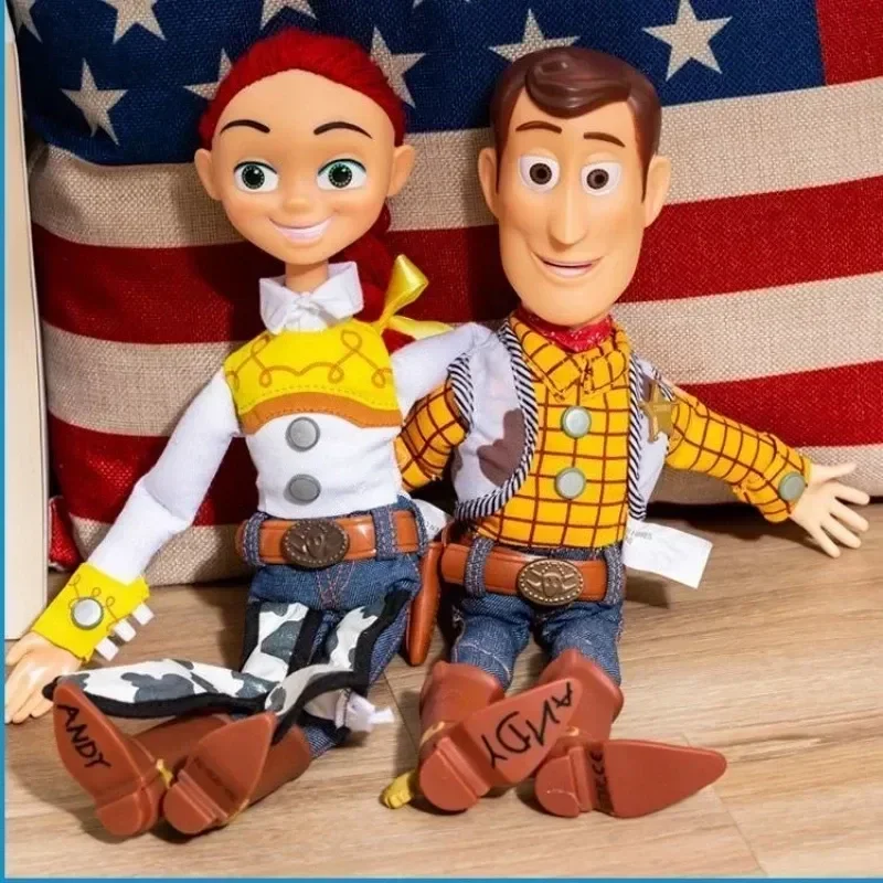 

New Disney Toy Anime Figures Story 4 Talking Woody Buzz Jessie Rex Model Dolls Action Figurines Decor Collection Christmas Toy