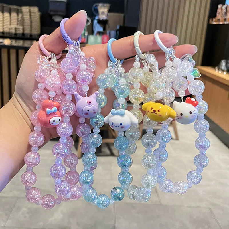 

Sanrio Hello Kitty Keychain Cute Cartoon Cinnamoroll Kuromi Bag Decoration Highly Attractive Jewelry Bracelet Holiday Gifts