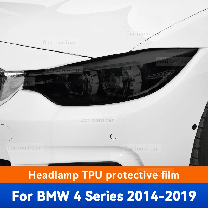 

Car Headlights Protective Film Front Headlamp Cover Smoked Black Film Accessories Sticker For BMW 4 Series F32 F33 F36 2014-2019