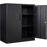 Metal Garage Storage Cabinet with 2 Doors and 2 Adjustable Shelves - 35.5" Steel Lockable File Locking Counter Cabinet 1