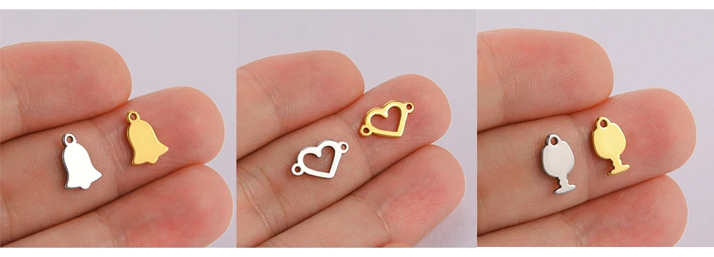10 teile/los Großhandel Edelstahl DIY Halskette Ohrringe Charms Für Schmuck Machen Tier Baum Krone Winzige Anhänger Zubehör – Detail 6