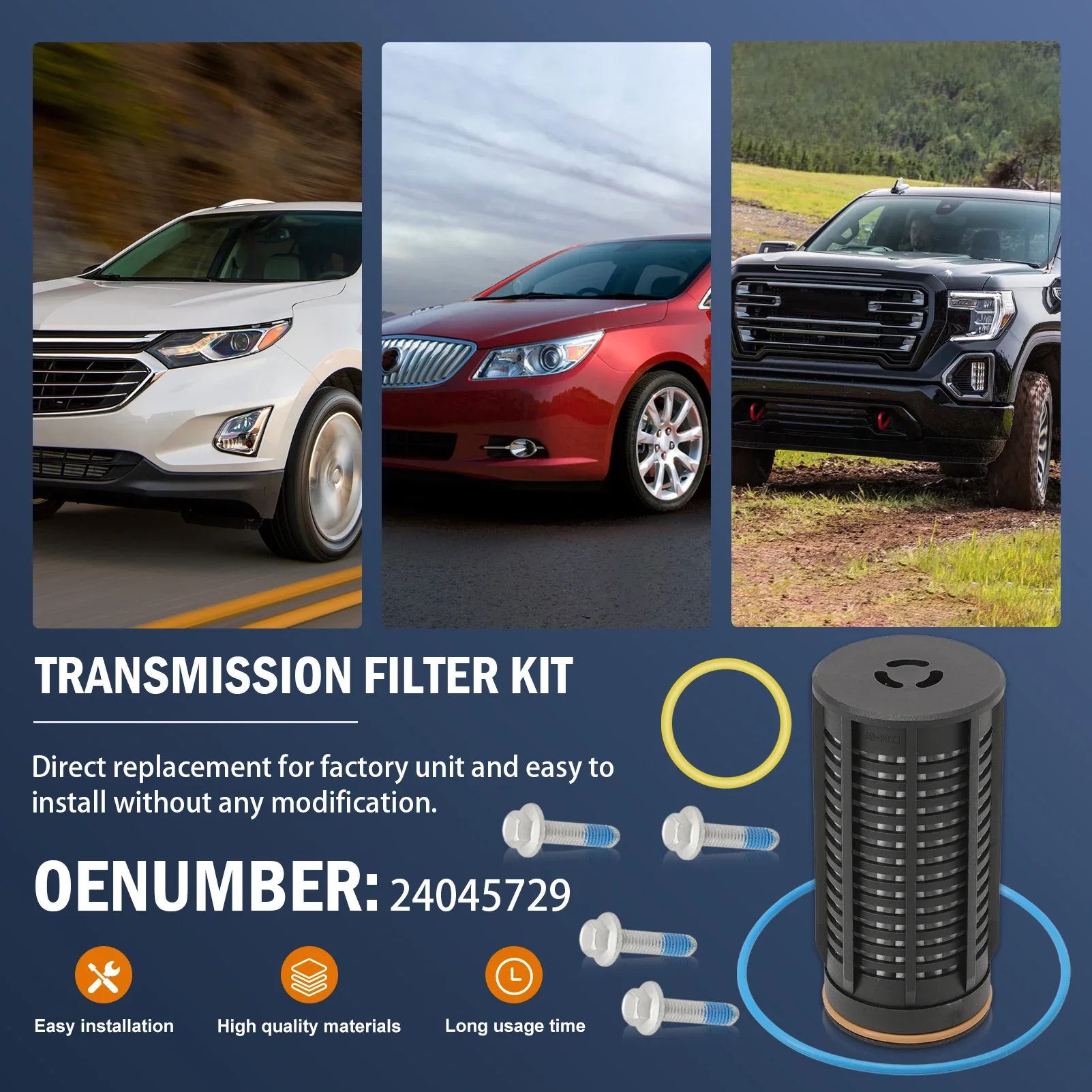 thumbnail interactive-video image 1 of Automatic Transmission Fluid Filter Kit For Chevy Corvette C8 LT2 M 1138021 1 of 12