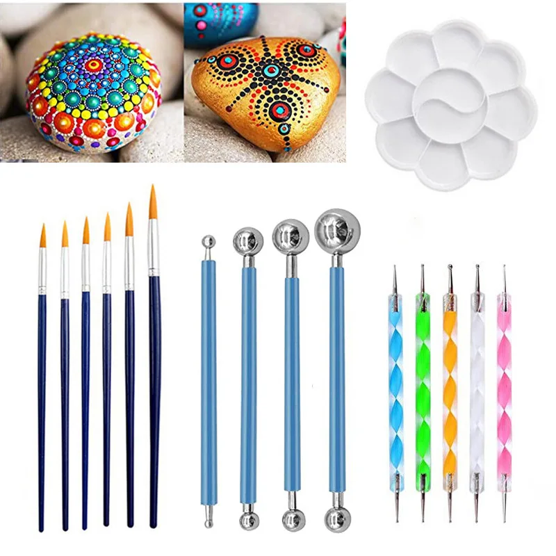 

Cross-Border Mandala Tool 16-Piece Set Of Pointillism, Brushes, Color Grading Tools, Combination Set With Bag