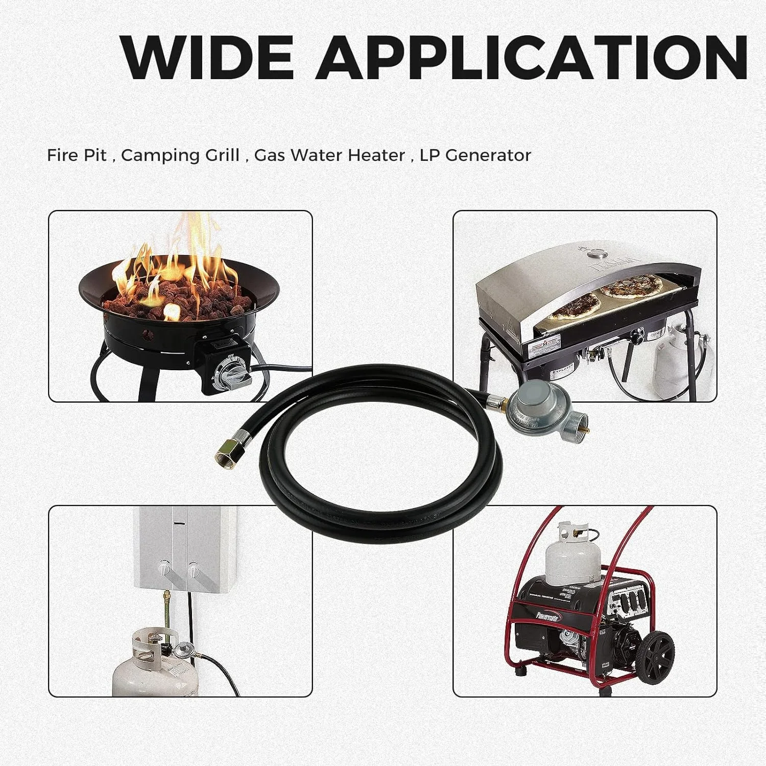 1LB Low Pressure Propane Regulator with 5FT Extension Hose,3/8" Female Flare Nut for Outdoor Camper Gas Grills Heaters BBQ Stove