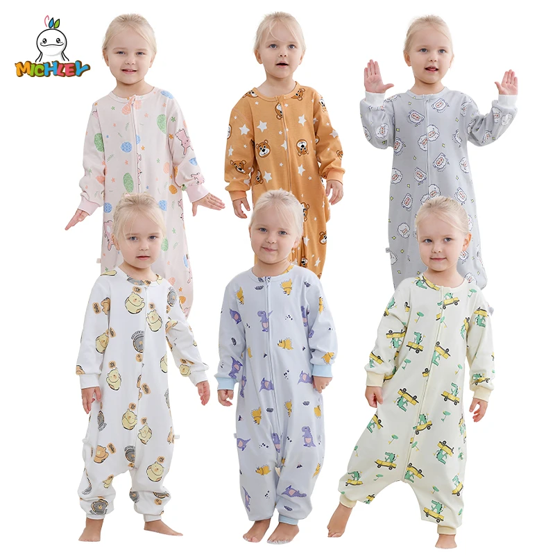 MICHLEY Cartoon Sleepsacks Baby With Detachable Sleeves For Boys Girls Children's Sleeping Bag Split-legged