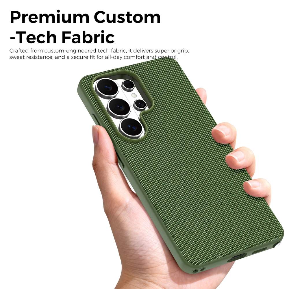 Premium Magnetic Tech Fabric Phone Case with Magsafe Wireless Charging Feature and Anti-Slip Design