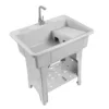 Utility Sink Laundry Tub for Laundry Room, Freestanding Plastic Laundry Sink w/Washboard, Portable Wash Bowl Basin w/Cold&Hot 1