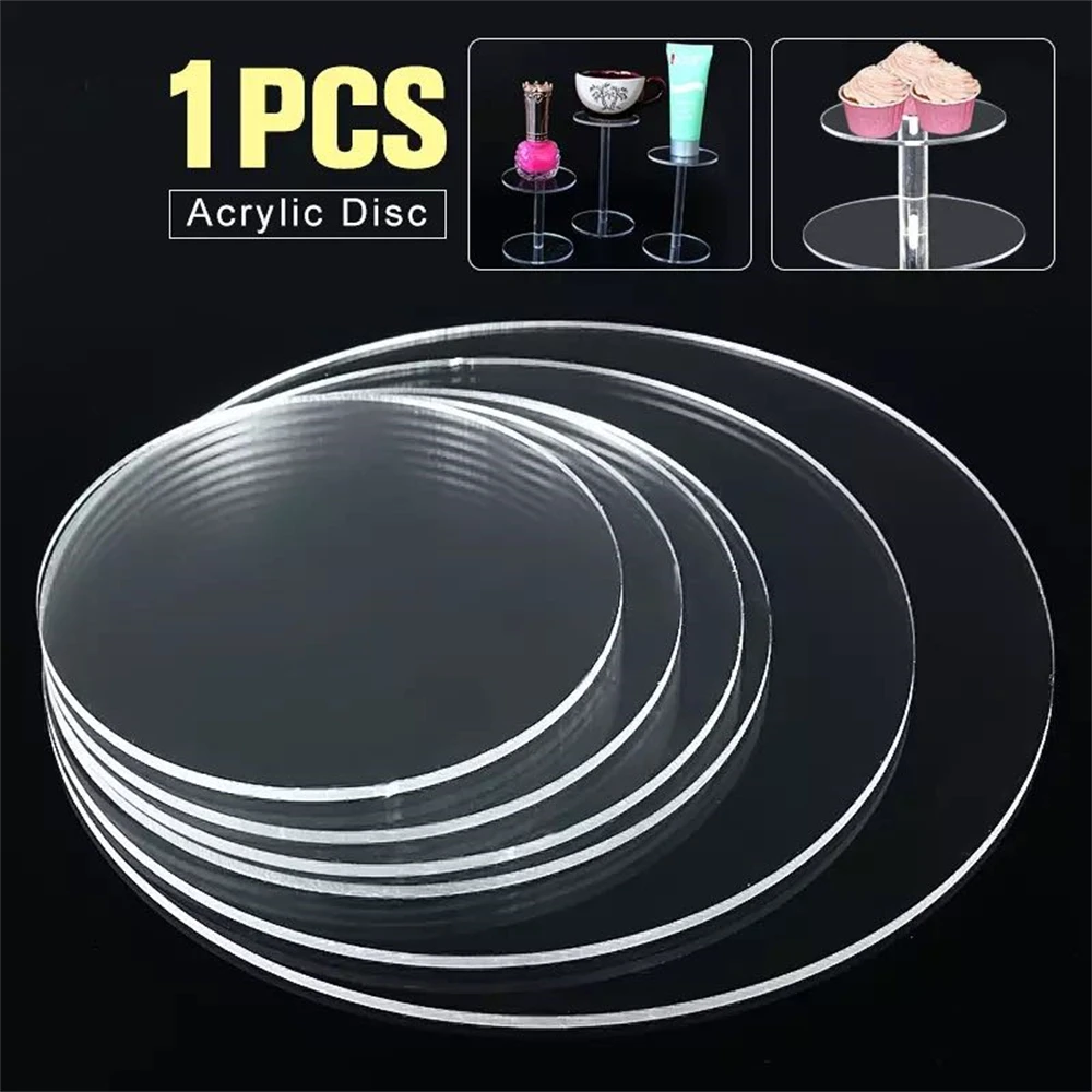 2mm Clear Extruded Circle Acrylic Discs Plexiglass Sheet For picture frames Round Cake Disks Holders DIY Craft Bake Goods Tool acrylic cake discs