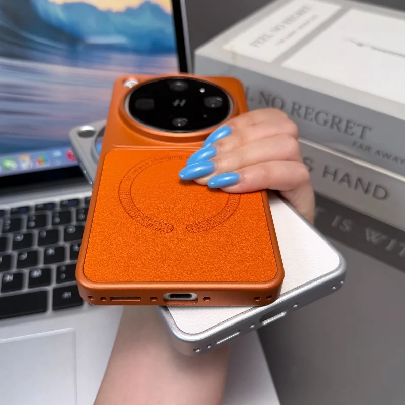 Magnetic PU Leather Electroplated PC Lightweight Non-Slip Hard Cover Case