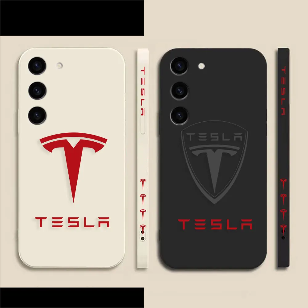 

New Energy Vehicle T-Tesla Phone Case For Samsung S23 S22 S21 S20 FE S11 S11E S10 S10E S9 S30 Ultra Plus 4G 5G Case Fundas Shell