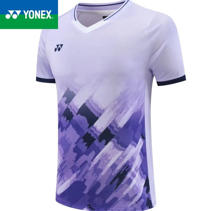 YONEX Badminton Competition Uniforms Men's and Women's Fly-sleeved Tops Quick-drying Breathable Short-sleeved T-shirts