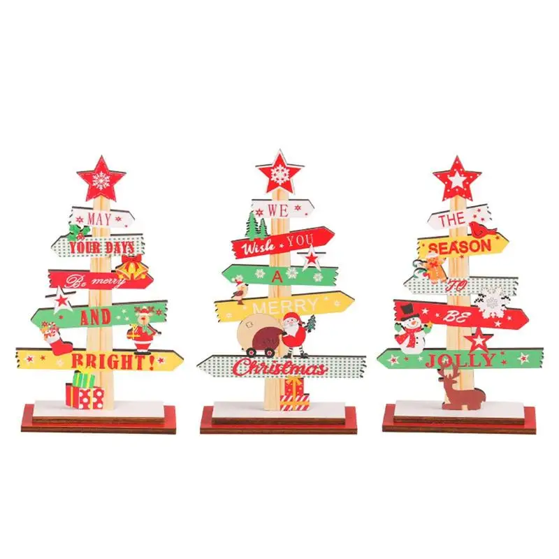 

Настольная Рождественская елка, Санта-Клаус, украшение «сделай сам», деревянные рождественские знаки, табличка на новый год, детские подарки, Рождественское украшение 2023