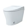 Heated Seat Smart Toilet  without Bidet, Upmarket Compact Dual Flush Toilet 1/1.28 GPF, Tank less toilet with Adjustable Temp 1