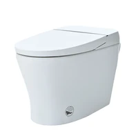 Heated Seat Smart Toilet  without Bidet, Upmarket Compact Dual Flush Toilet 1/1.28 GPF, Tank less toilet with Adjustable Temp 1