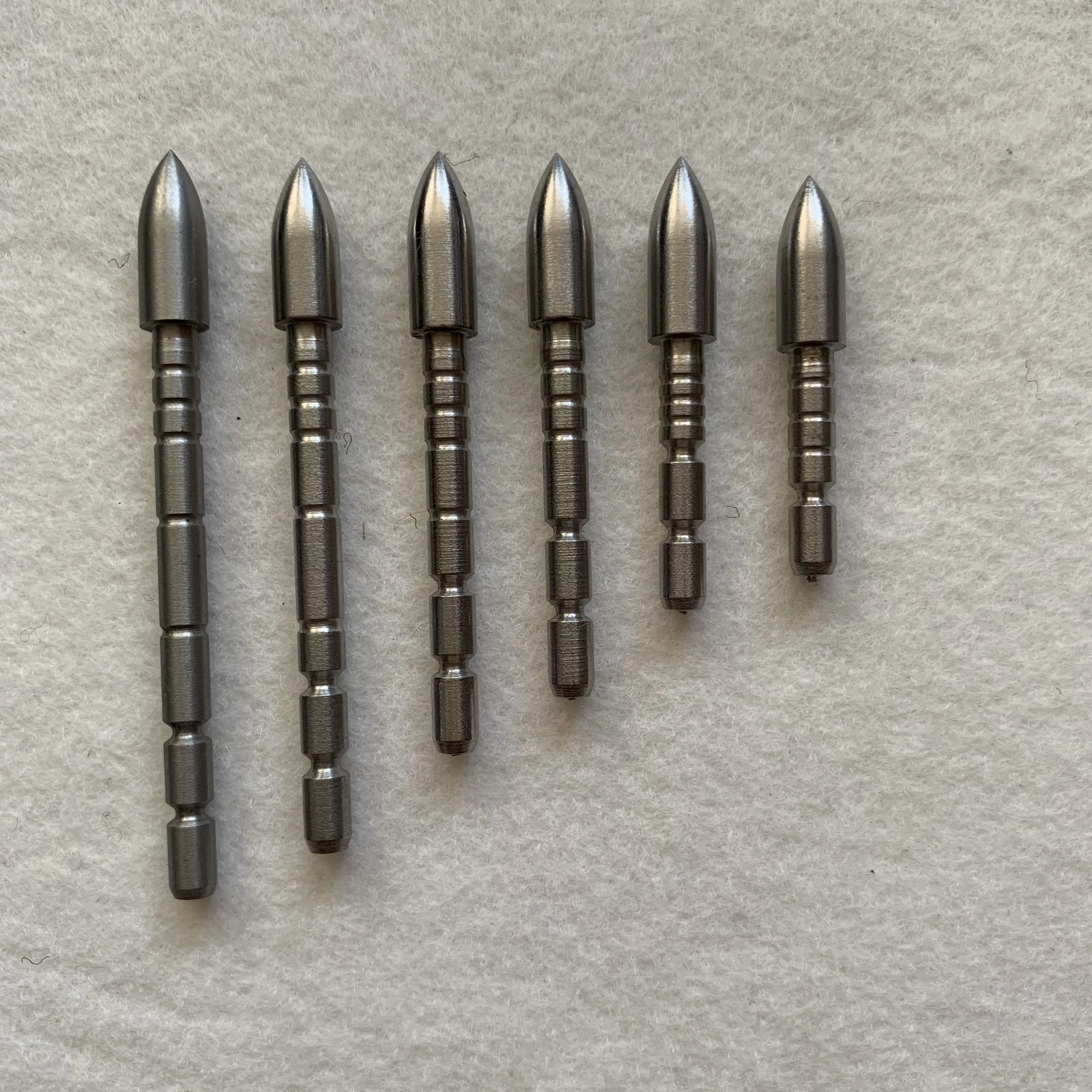 Archery Arrowhead 12pcs Stainless Steel Bullet Point Tip For ID 4.2 mm Arrow Shaft Arrow Head 70 80 90 100 110 120 Grain ID 4.2mm OD 6.0mm