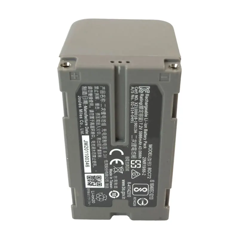 2PCS BDC72 Battery For Top GM-52 OS/ES FX101 Total Station Surveying Battery Li-ion 7.2V 5986mAh Instrument Battery
