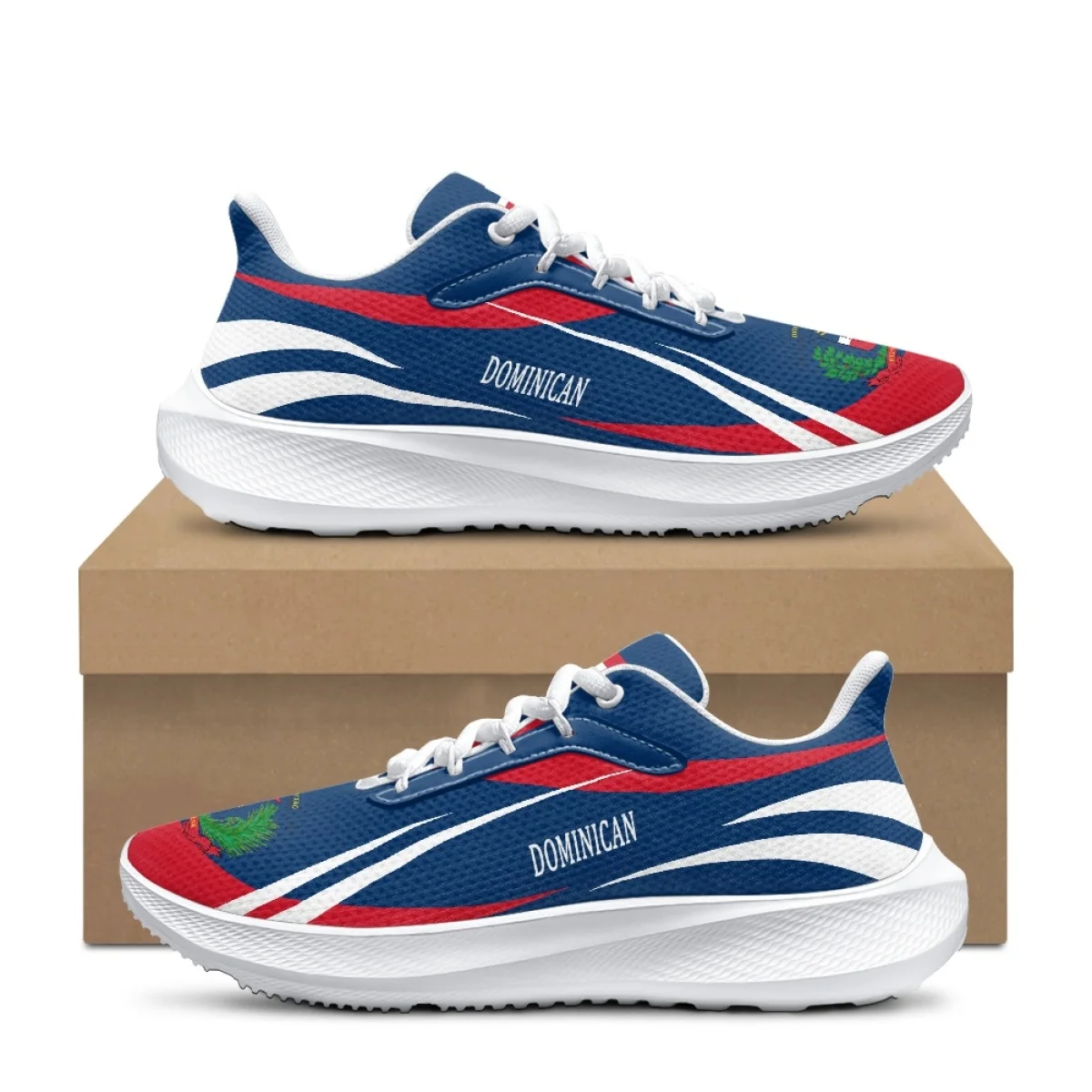 

Hot Sales Dominican Flag National Emblem Shoes Autumn Brand Design Lightweight Lace Up Sneakers Dirt Resistant Platform Featwear