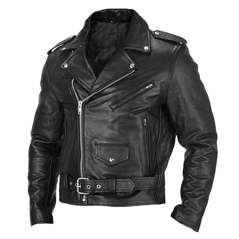 2024 New Arrivals Men's Faux Leather Jacket with Zipper - Black/Red