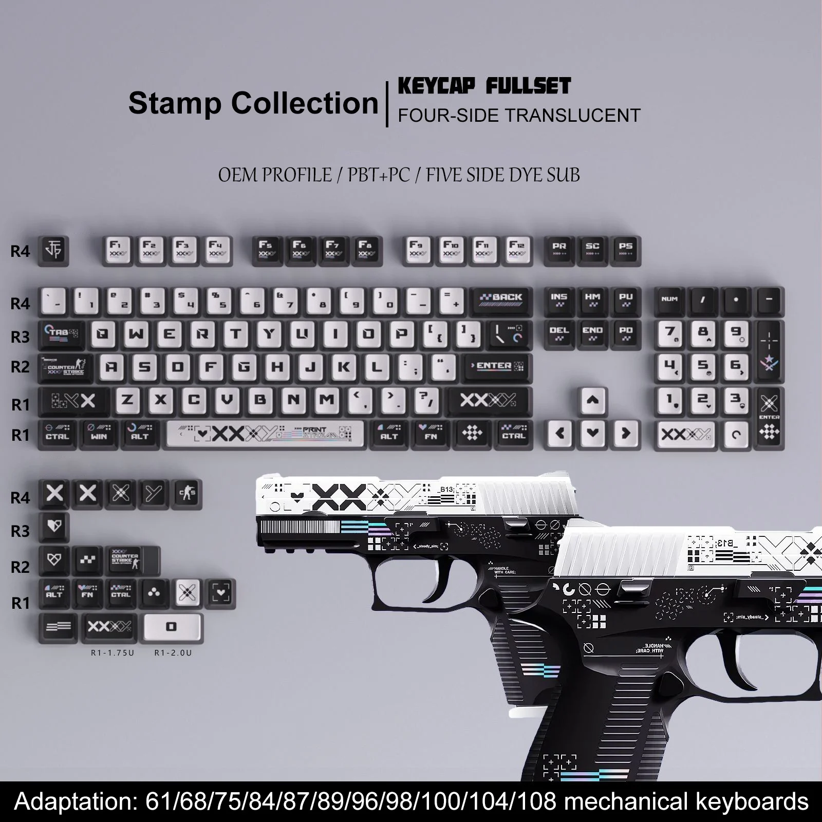 

Полупрозрачные колпачки для клавиш Cherry Gateron MX, 122 клавиш