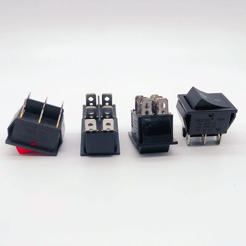 1pcs KCD4 Rocker Switch ON-OFF 2 Position 4 Pins / 6 Pins Electrical equipment With Light Power Switch 16A 250VAC/ 20A 125VAC, rocker switch