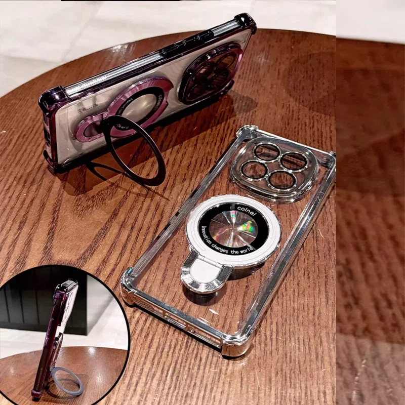 Luxury Plating Magnetic Bracket Shockproof Stand Holder Case