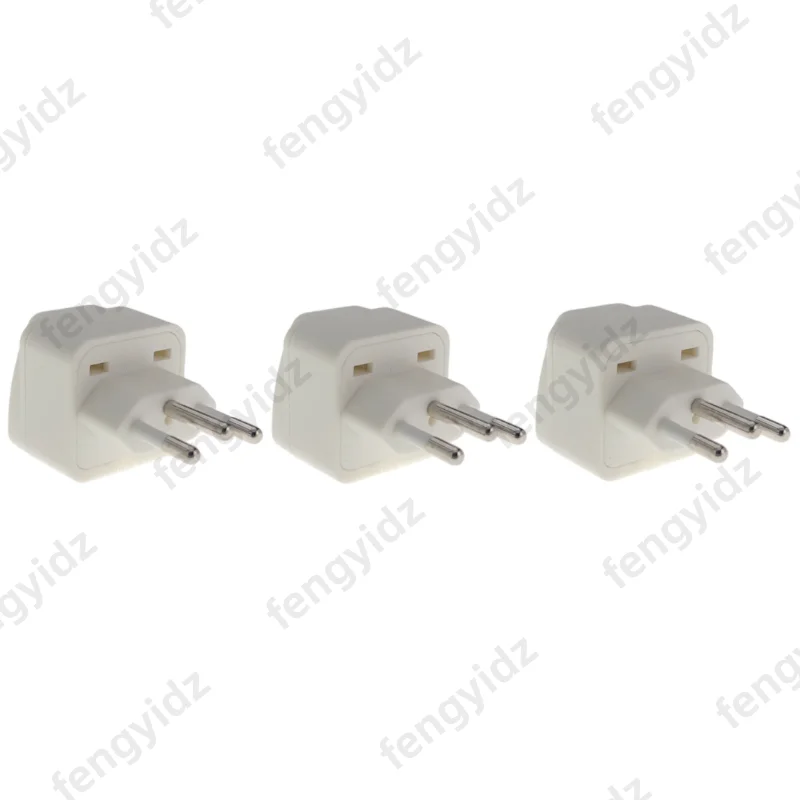 Universal Type N Travel Plug Adapter for Brazil, 3-Prong Grounded Wall Plug