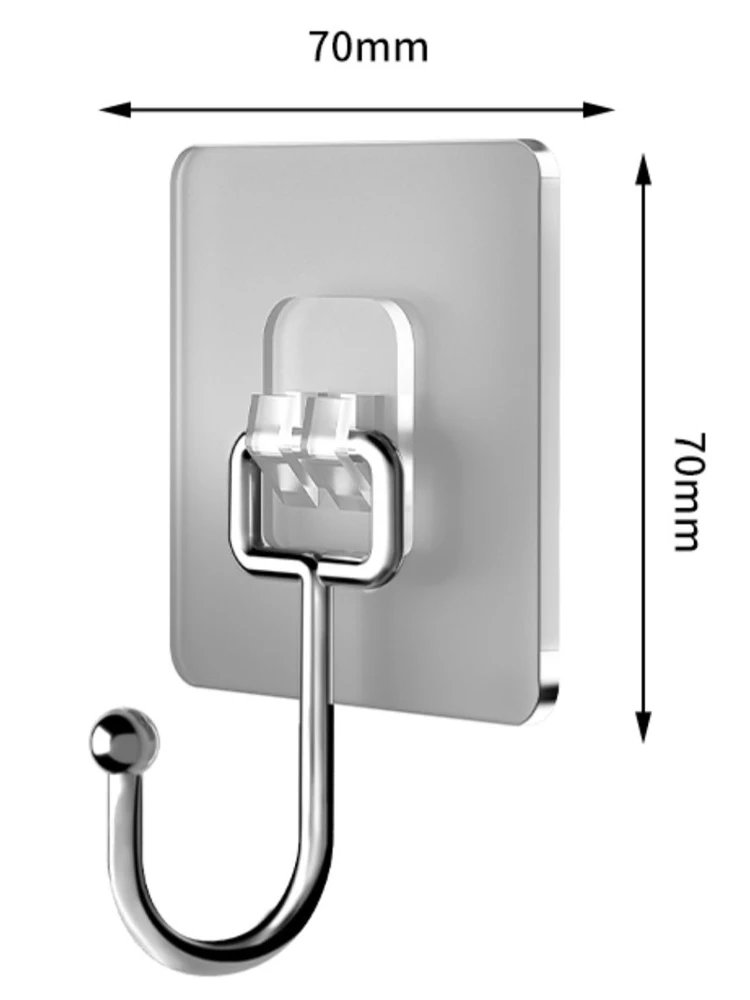 Self adhesive hooks 20 Pcs Big Size Hook PVC Stainless Steel Transparent Multi-Purpose Wall Holder Door Rack Kitchen Storage Organizer