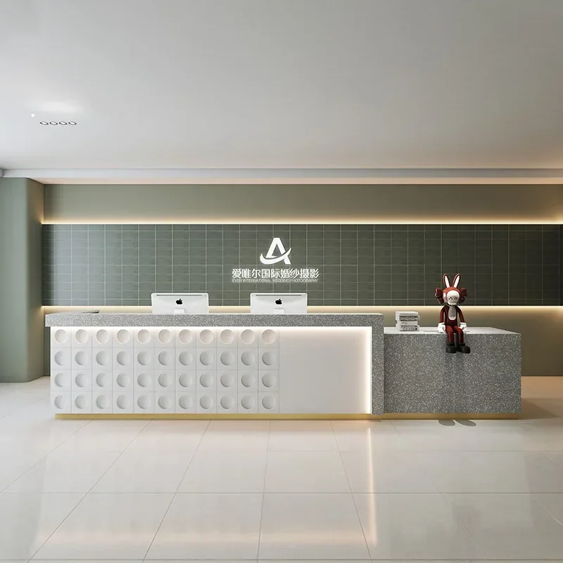 Beauty Institute Counter Modern Reception Lectern Simple Salon Furniture Hairdressing Entrances Tables Table Front Desk Shop Bar