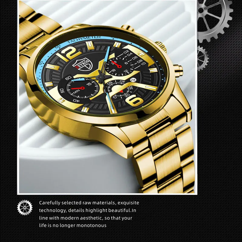 

Student Watch 2023 DEYROS Popular Men's Fashion Calendar Watch Men's Korean Stainless Steel Quartz Watch Men Relogio Masculino