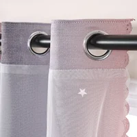 Gradient Double-Layer Perforated Curtains, Hollowed Out Stars, Children'S Room Shading Decoration, One Piece Set 6
