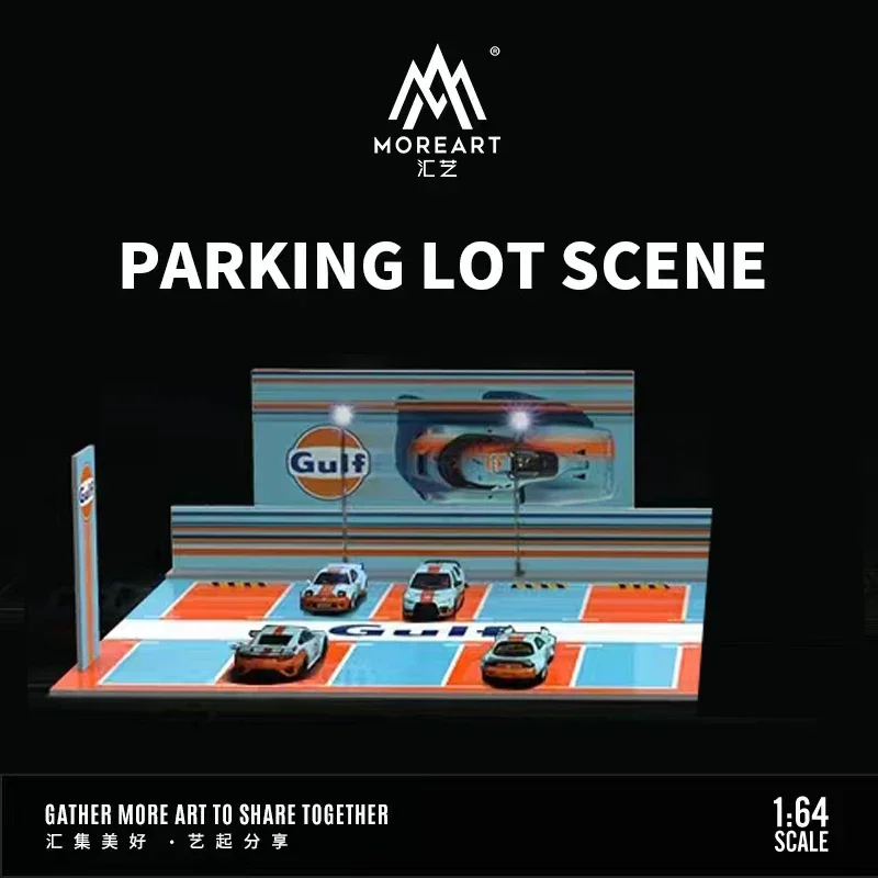 

MoreArt 1:64 Assemble Diorama Parking Lot LED Simulation Scene Model Car Station- Gulf