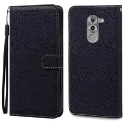 Premium Flip Leather Wallet Phone Case - Elegant and Functional Design for Honor 6X (2016) (Black)