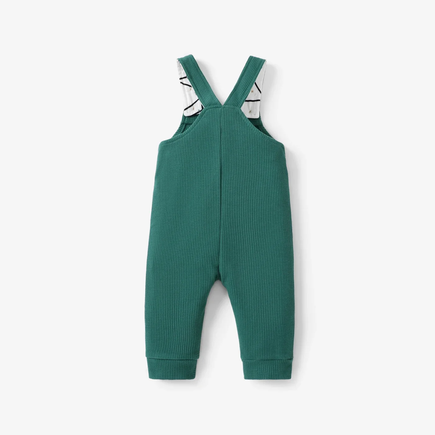 Children overalls PatPat Baby Boy Waffle Letter Patched Pocket Front Overalls skin texture Avant-garde Casual/Outdoor Oversized