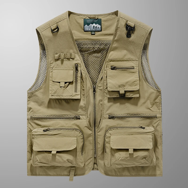 Sleeveless Vests 14 Pockets Summer Men US Tactical Hiking Fishing Photographer Waistcoat Mesh Cargo Jacket Tool Vest 7XL