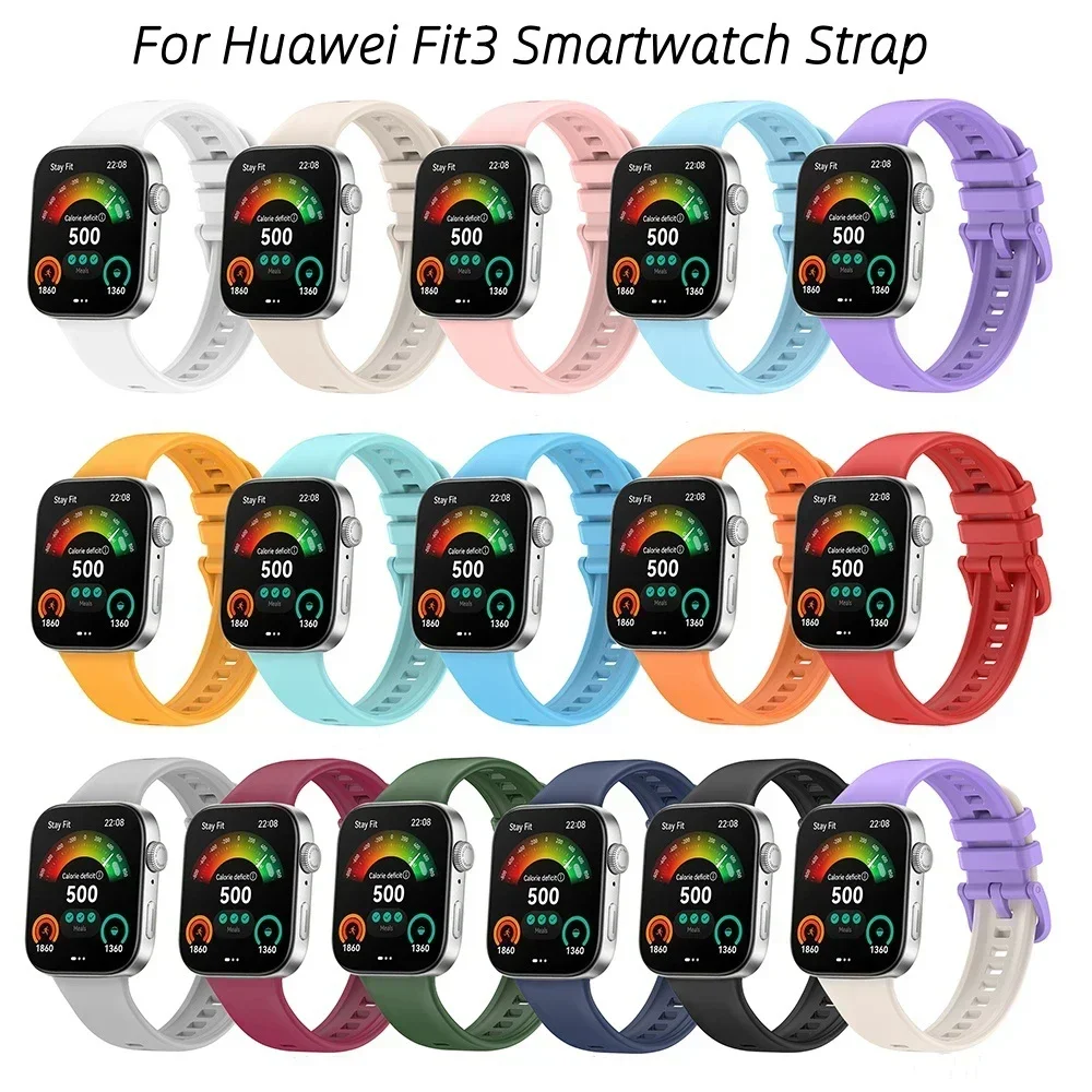Silicone Band For Huawei Fit 3 Watch Waterproof Sport Strap Watch Band For Huawei Fit3 Smartwatch Bracelet Accessories Correa