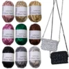 100g/Roll Metallic Cloth Fabric Yarn for DIY Bag Shoes Knitting Crocheting Flat Imitation Leather Shiny T-Shirt Yarn Thread 1