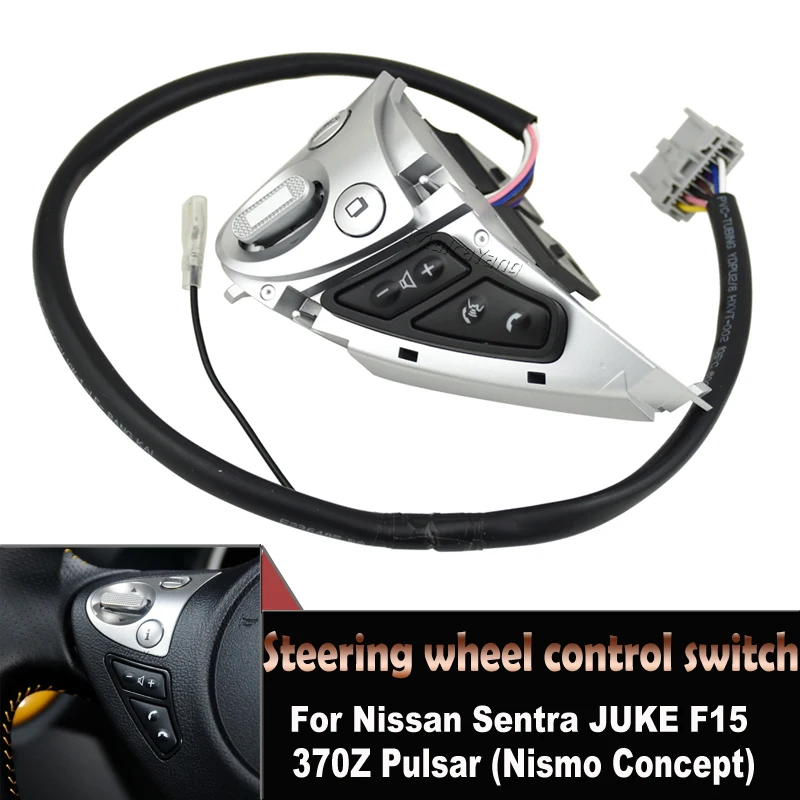 

Steering Wheel Control Button For Nissan JUKE F15 370Z Pulsar Sentra 2016- Volume Phone Constant Speed Cruise Control Switch