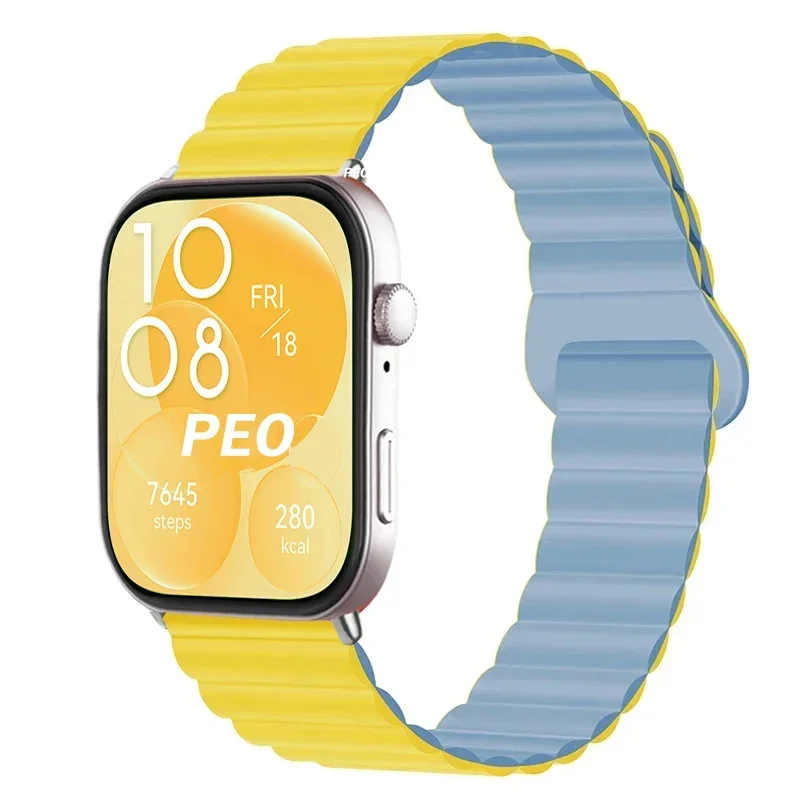 Magnetic Loop Silicone Wristband Bracelet in Red - Premium Replacement Strap