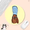 Dachshund Dog Animation Round Desktop Desk Mat Kawaii Gaming Accessories Students Writing Pad Mouse Pad Padmouse Desk Play Mats 6