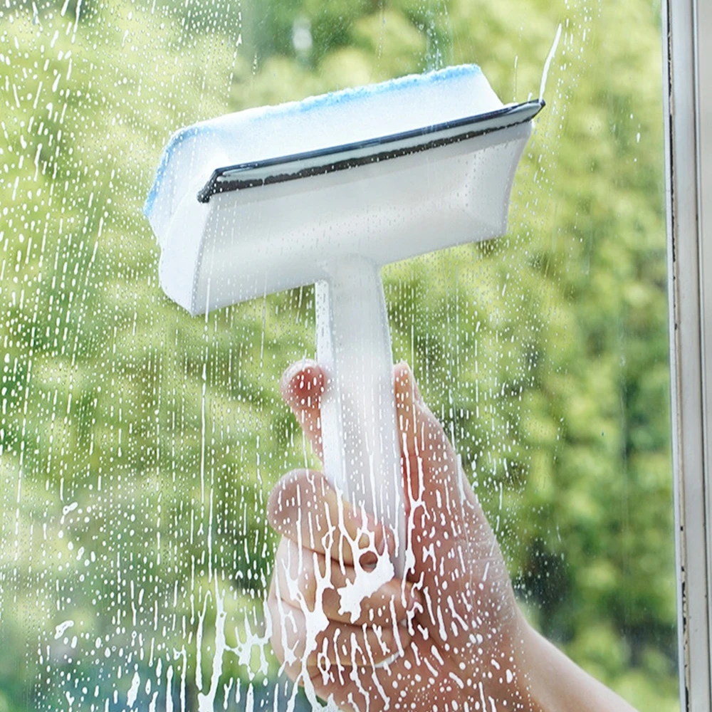 Window Cleaner Window Glass Cleaning Brush Sponge Wiper Mirror Bathroom Wall Shower Squeegee Home