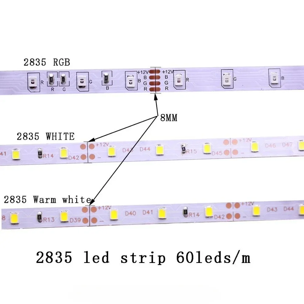 LED Strip 2835 SMD 240LEDs/m 5M 300/600/1200 Leds DC12V High Bright Flexible LED Rope Ribbon Tape Light Warm White / Cold White