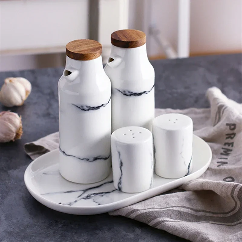 Ceramics Spice Container Marbling Seasoning Bottle Nordic Style Creative Pepper Bottle Household Kitchen Supplies spice jar,seasoning jar,seasoning bottle,spice dispenser