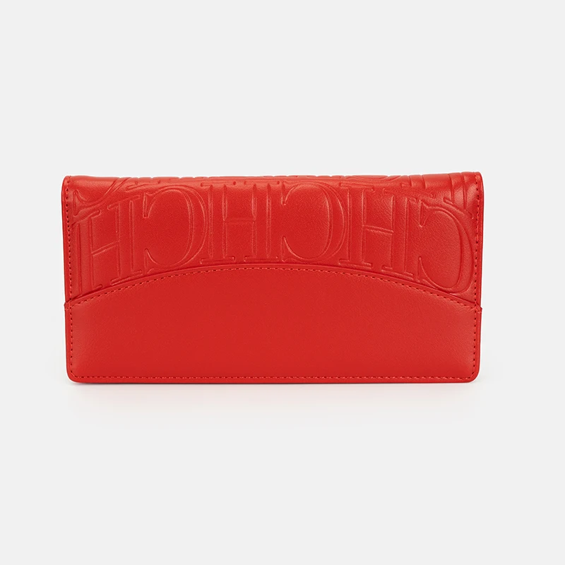 Elegant Red Long Wallet with Large Capacity and Multi Card Slots