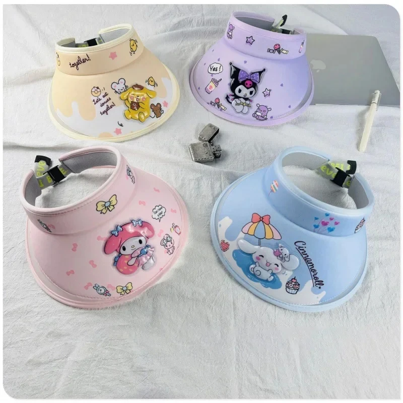 Солнцезащитная шапка Sanrio Cinnamoroll, детские шапки Kuromi My Melody, с защитой от ультрафиолетового излучения, спортивные шапки для улицы, подарок на день рождения