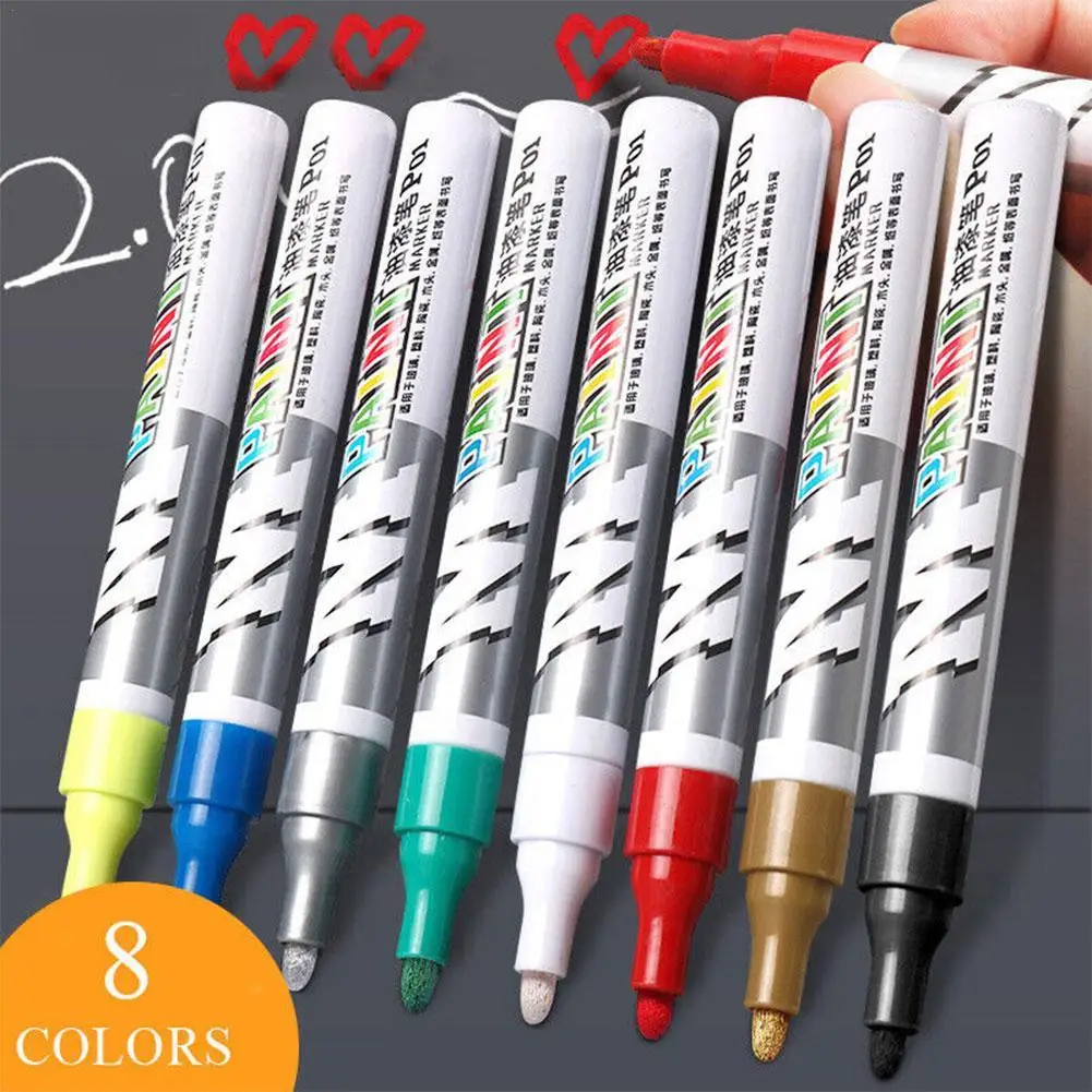 

8 Colors Professional Car Paint Non-toxic Permanent Water Resistant Repair Pen Waterproof Clear Car Scratch Remover Painting Pen