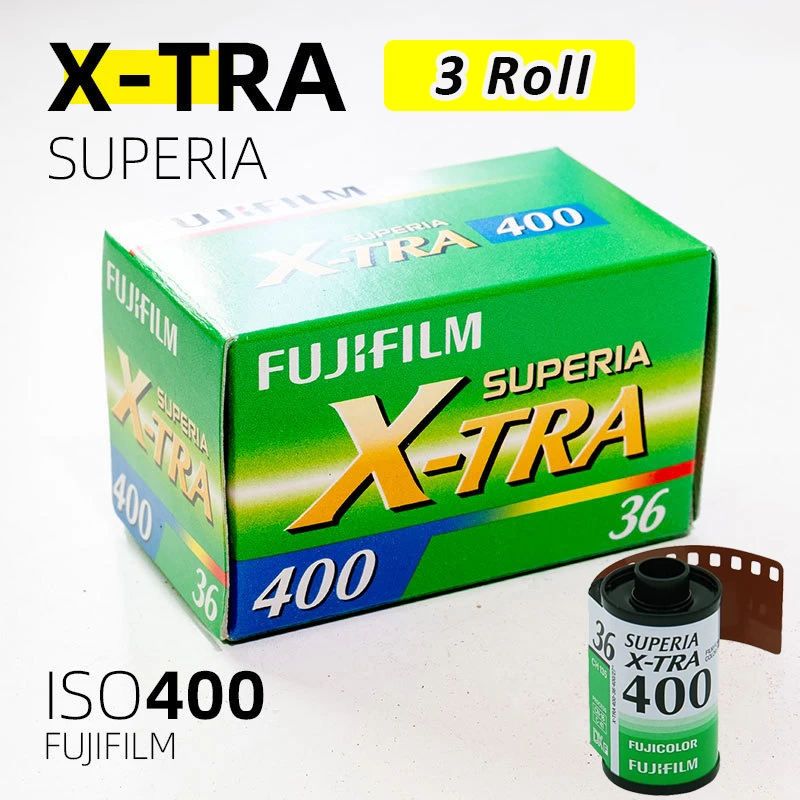 

3Rolls Fujifilm Superia X-TRA 400 Photographic Film 36 Exposure per roll 35mm Iso 400 135 Negative Film - Expiry Date:2024