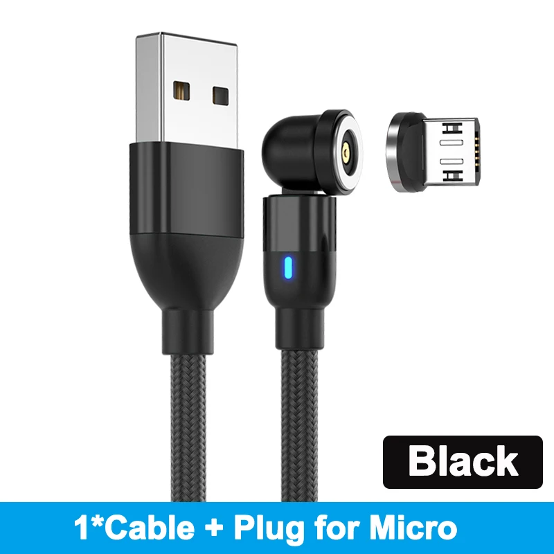 Magnetic 540° Rotating USB Type C Charging Cable - Fast Charge 2.4A