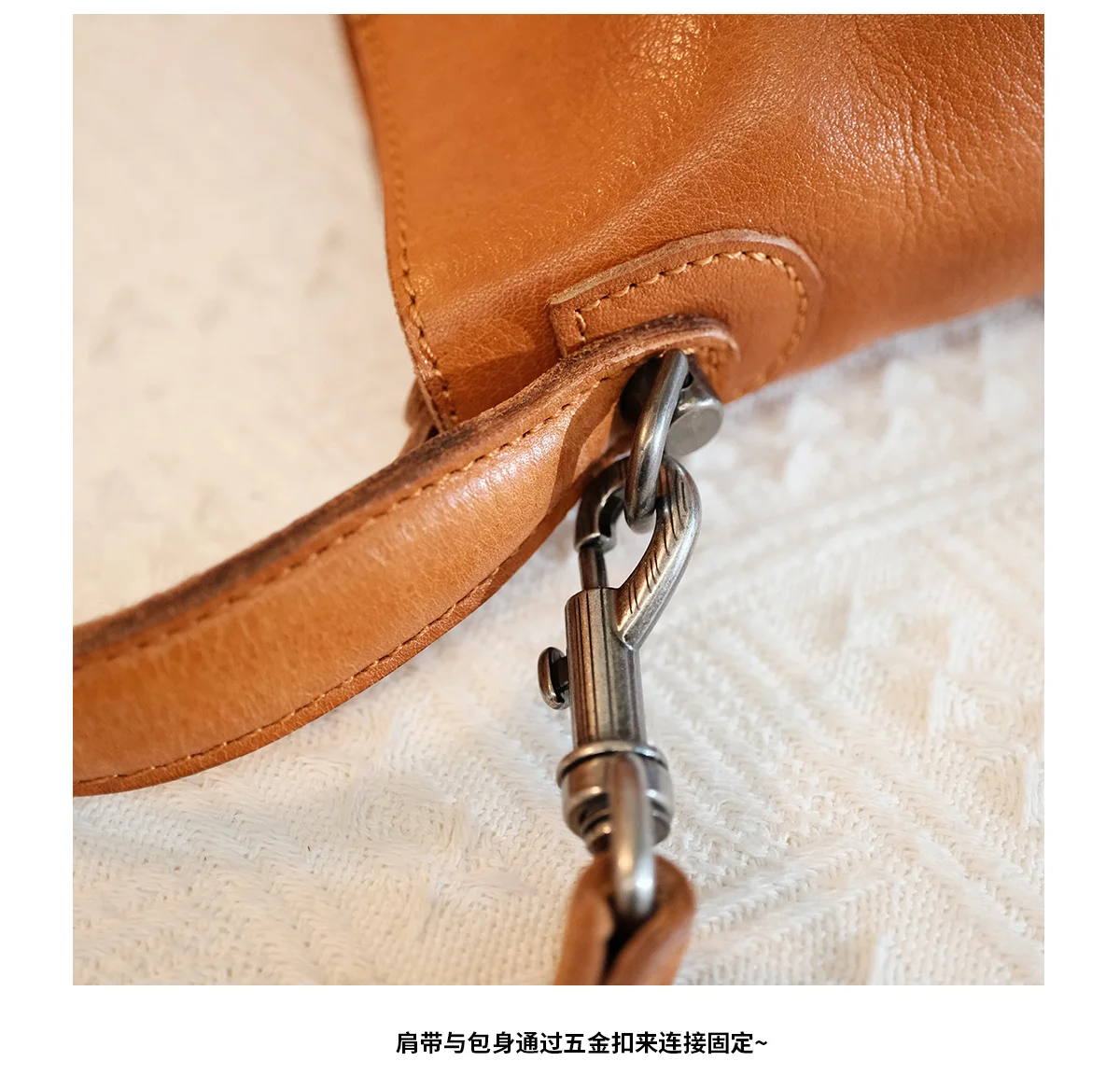 Lässiger Vintage-Organizer, handgefertigte Handtasche aus pflanzlich gegerbtem Rindsleder, tägliche Pendelarbeit, Schulter-Crossbody-Tasche aus echtem Leder – Detail 14